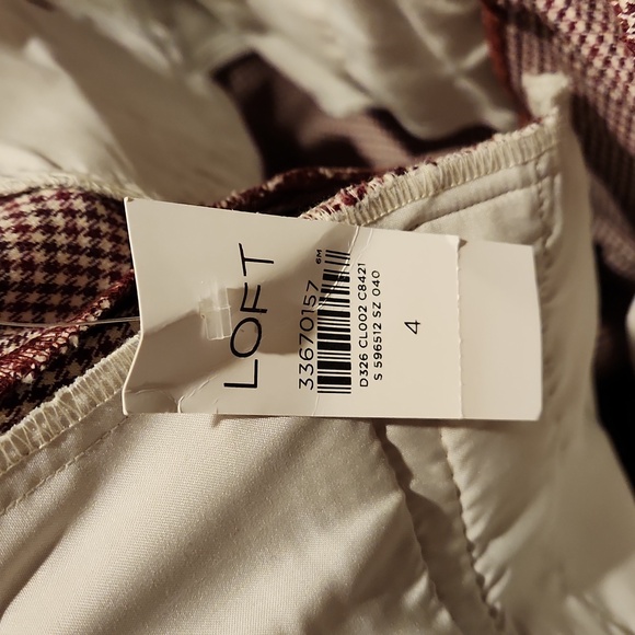 ❤️ NWT! LOFT HIGH RISE CURVY SUTTON SKINNY PANTS IN MINI HOUNDSTOOTH, 4 (27) - Picture 4 of 8